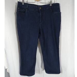 Croft & Barrow Classic Fit Capri Stretch Size 16 Denim Dark Blue 5 Pocket